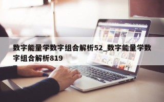 数字能量学数字组合解析 52_数字能量学数字组合解析 819