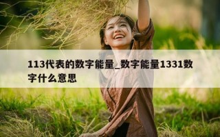 113 代表的数字能量_数字能量 1331 数字什么意思