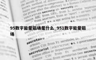 95 数字能量磁场是什么_951 数字能量磁场