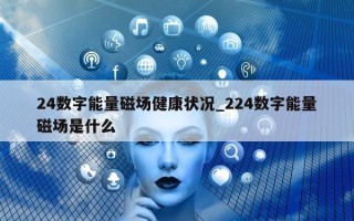 24 数字能量磁场健康状况_224 数字能量磁场是什么