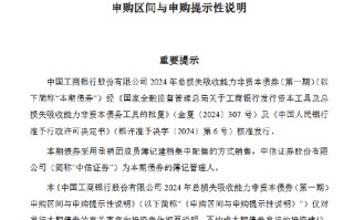 工商银行发行首只 TLAC 债券：规模 300 亿元 最小认购金额 1000 万元