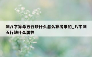 测八字算命五行缺什么怎么算出来的_八字测五行缺什么属性