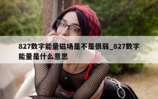 827 数字能量磁场是不是很弱_827 数字能量是什么意思