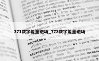 371 数字能量磁场_773 数字能量磁场