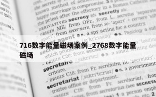 716 数字能量磁场案例_2768 数字能量磁场