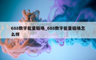 688 数字能量磁场_688 数字能量磁场怎么样