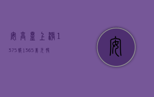 安高盟上涨 13.75%，报 1.365 美元 / 股