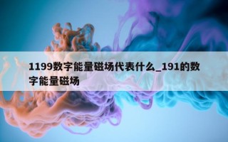 1199 数字能量磁场代表什么_191 的数字能量磁场