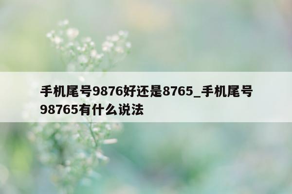 手机尾号 9876 好还是 8765_手机尾号 98765 有什么说法 - 第 1 张图片 - 小家生活风水网