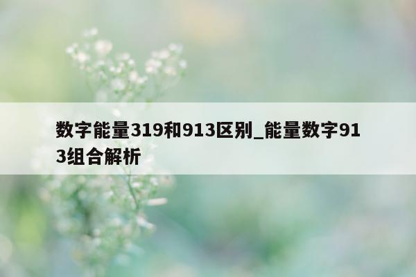 数字能量 319 和 913 区别_能量数字 913 组合解析 - 第 1 张图片 - 小家生活风水网