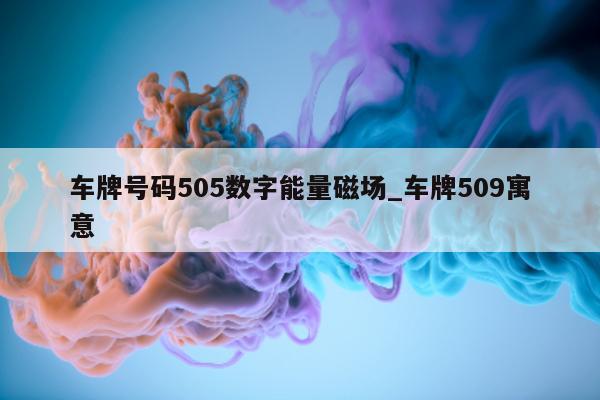 车牌号码 505 数字能量磁场_车牌 509 寓意 - 第 1 张图片 - 小家生活风水网