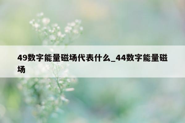 49 数字能量磁场代表什么_44 数字能量磁场 - 第 1 张图片 - 小家生活风水网