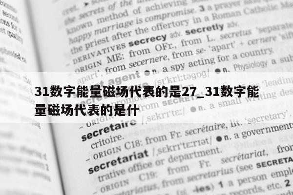 31 数字能量磁场代表的是 27_31 数字能量磁场代表的是什 - 第 1 张图片 - 小家生活风水网