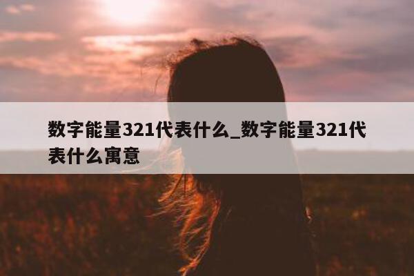 数字能量 321 代表什么_数字能量 321 代表什么寓意 - 第 1 张图片 - 小家生活风水网