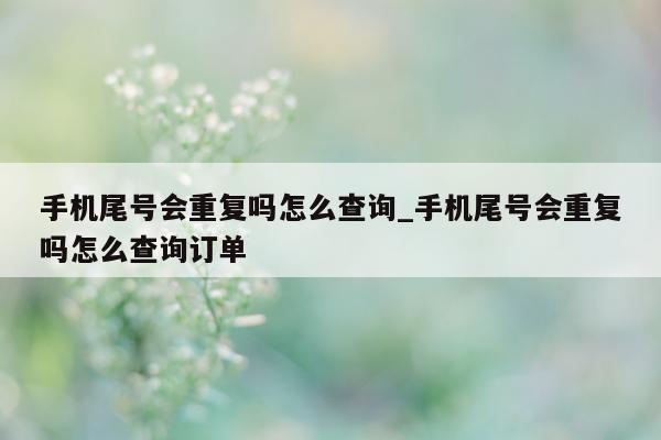 手机尾号会重复吗怎么查询_手机尾号会重复吗怎么查询订单 - 第 1 张图片 - 小家生活风水网