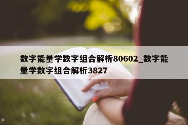 数字能量学数字组合解析 80602_数字能量学数字组合解析 3827- 第 1 张图片 - 小家生活风水网