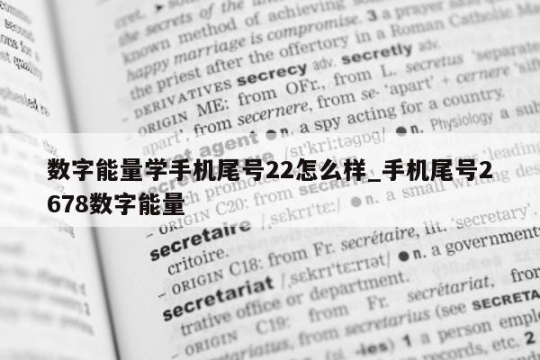 数字能量学手机尾号 22 怎么样_手机尾号 2678 数字能量 - 第 1 张图片 - 小家生活风水网