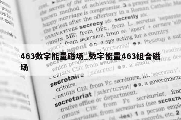 463 数字能量磁场_数字能量 463 组合磁场 - 第 1 张图片 - 小家生活风水网