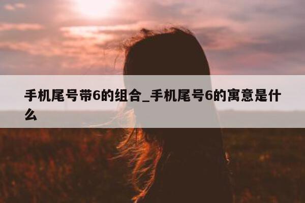 手机尾号带 6 的组合_手机尾号 6 的寓意是什么 - 第 1 张图片 - 小家生活风水网