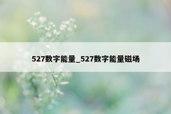 527 数字能量_527 数字能量磁场 - 第 1 张图片 - 小家生活风水网