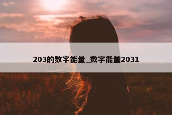 203 的数字能量_数字能量 2031- 第 1 张图片 - 小家生活风水网