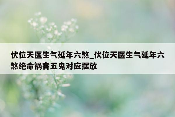 伏位天医生气延年六煞_伏位天医生气延年六煞绝命祸害五鬼对应摆放 - 第 1 张图片 - 小家生活风水网