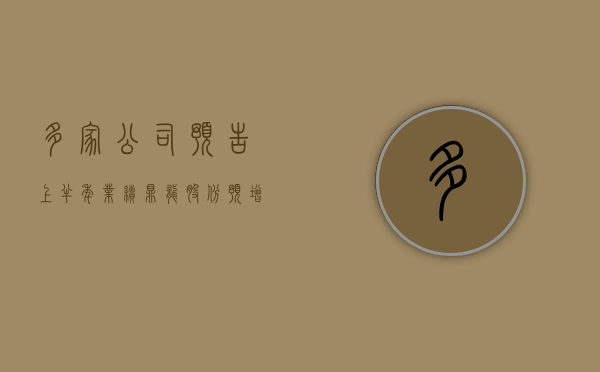 多家公司预告上半年业绩 鼎龙股份预增逾 110%- 第 1 张图片 - 小家生活风水网