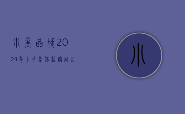 小商品城：2024 年上半年净利润同比下降 27.54%- 第 1 张图片 - 小家生活风水网