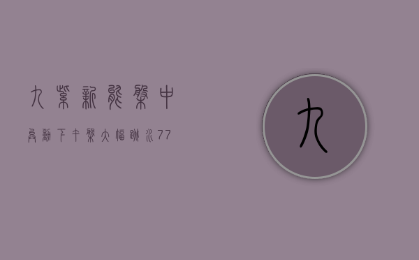 九紫新能盘中异动 下午盘大幅跳水 7.75%- 第 1 张图片 - 小家生活风水网