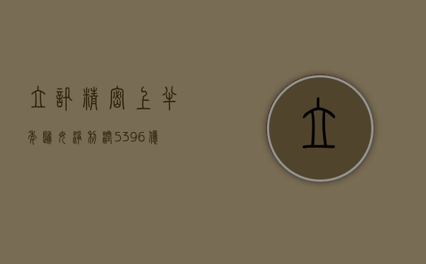 立讯精密：上半年归母净利润 53.96 亿元	，同比增长 23.89%- 第 1 张图片 - 小家生活风水网