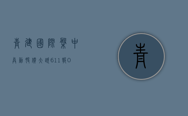 青建国际盘中异动 股价大跌 6.11% 报 0.169 港元 - 第 1 张图片 - 小家生活风水网