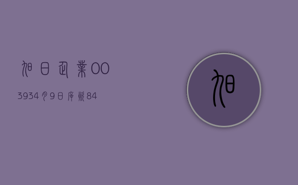 旭日企业(00393)4 月 9 日斥资 8.4 万港元回购 10 万股 - 第 1 张图片 - 小家生活风水网