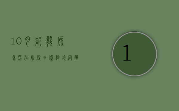 10 月新能源和燃油小汽车价格均同比下降 - 第 1 张图片 - 小家生活风水网