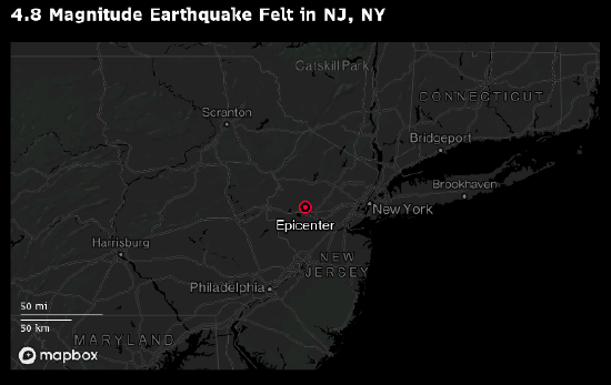 大纽约地区遭遇 140 年来最大地震 空中交通出现中断 - 第 1 张图片 - 小家生活风水网